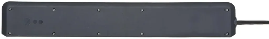 Secure-Tec 6-way power strip with 19,500A surge protection and acoustic warning signal, grey