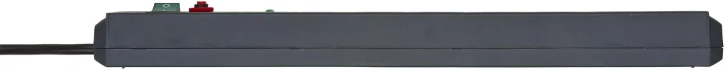 Secure-Tec 6-way power strip with 19,500A surge protection and acoustic warning signal, grey