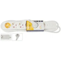 6-way wall socket 140cm white