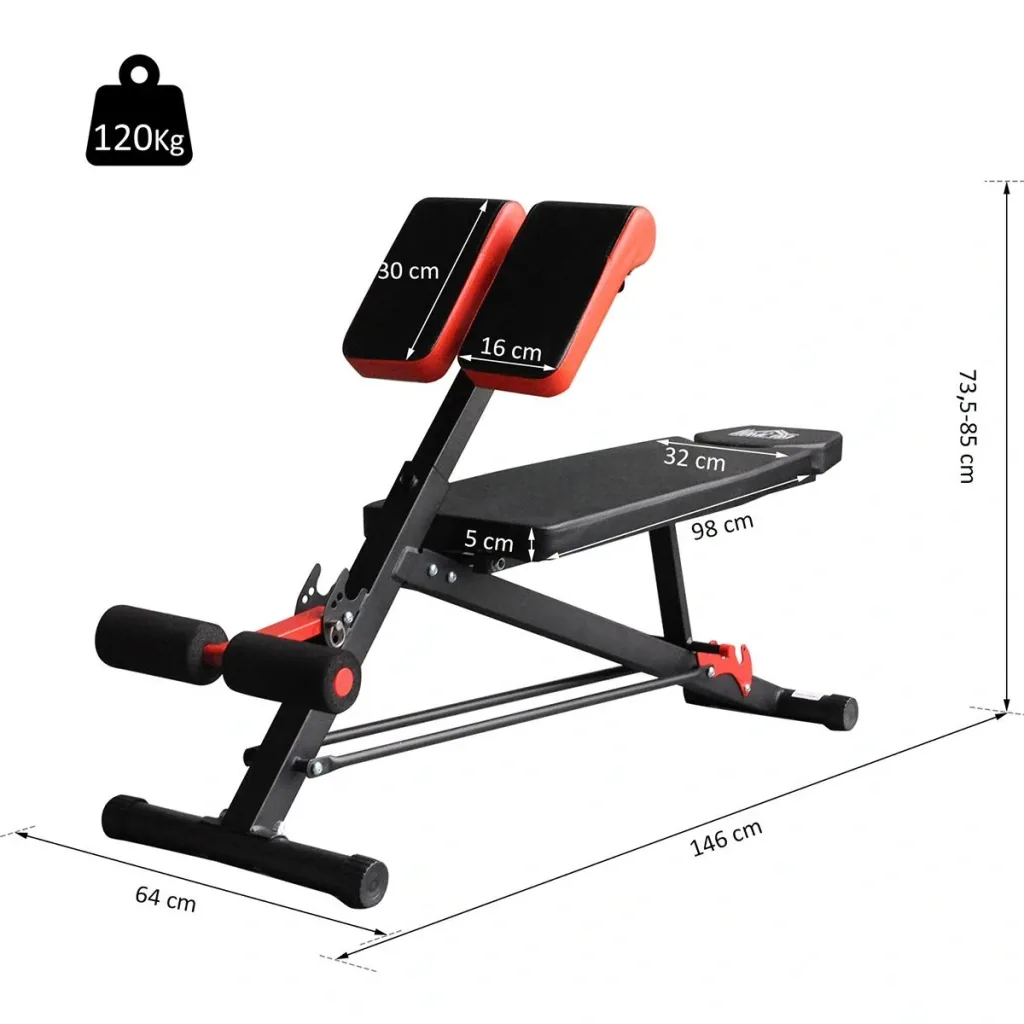 Multifunctional training bench black/red