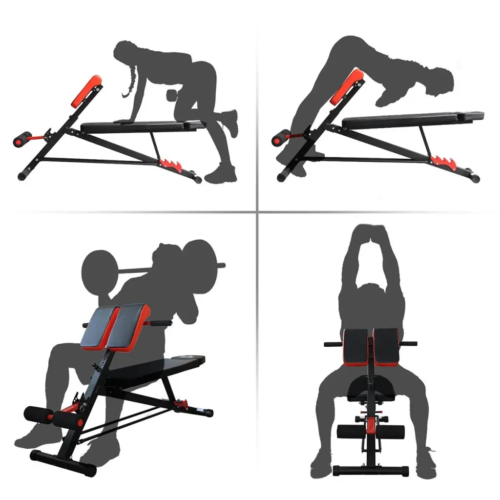 Multifunctional training bench black/red