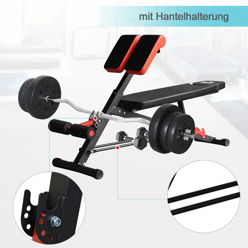 Multifunctional training bench black/red