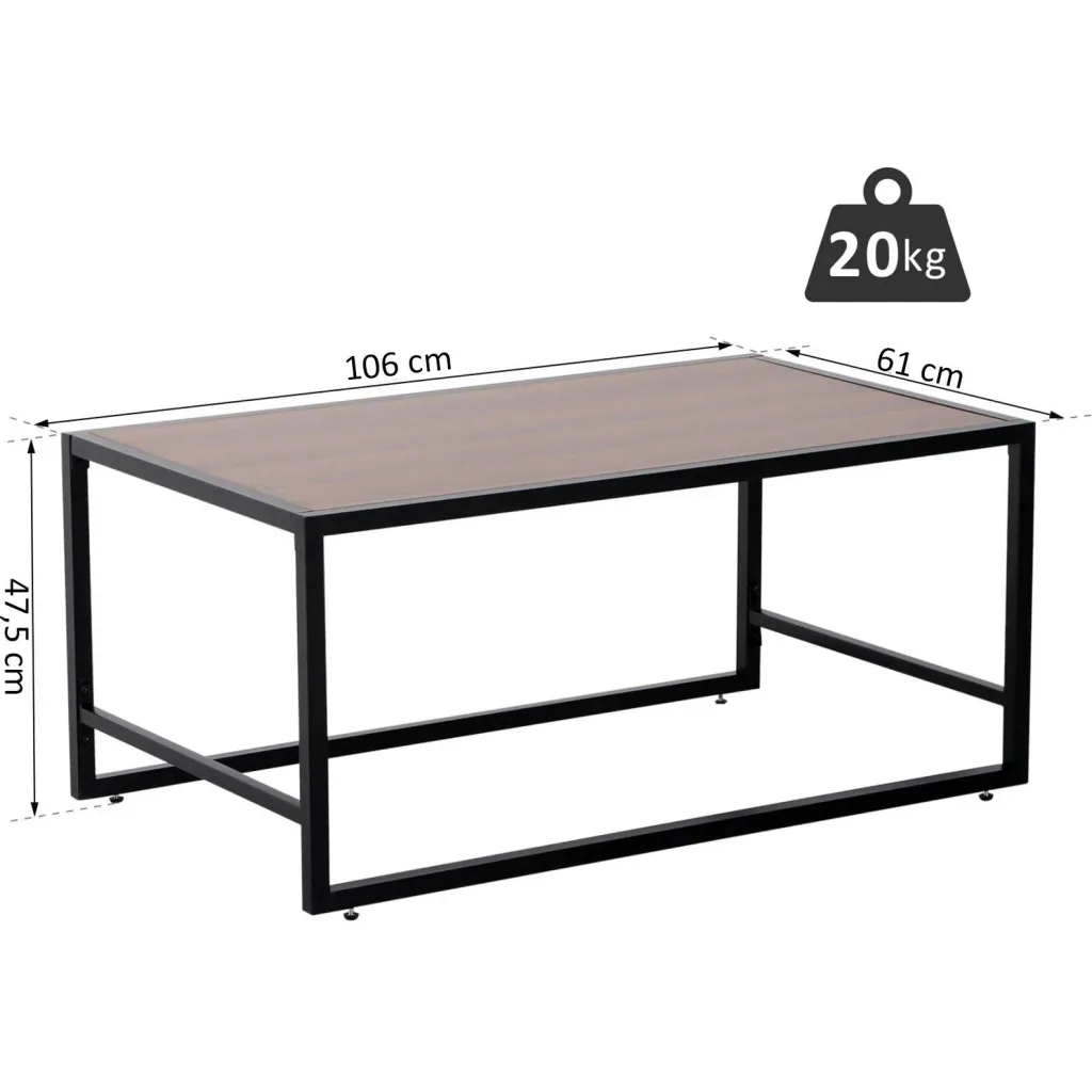 Vintage coffee table, side table, living room table, sofa table, metal frame, grained, 106 x 61 x 47.5 cm