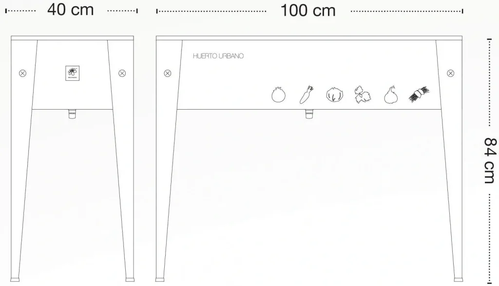 Raised bed Urban silver, 100x40x84 cm