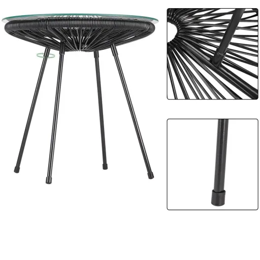 Acapulco side table black Ø45cm