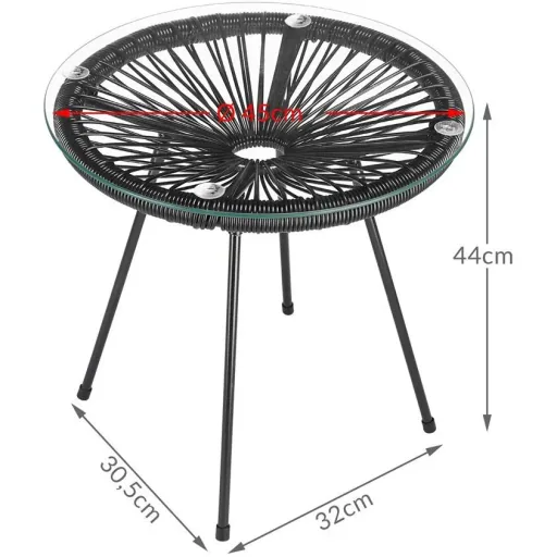 Acapulco side table black Ø45cm