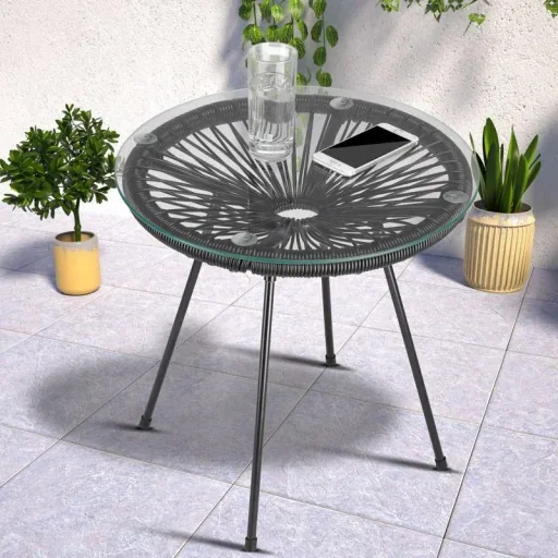 Acapulco side table black Ø45cm