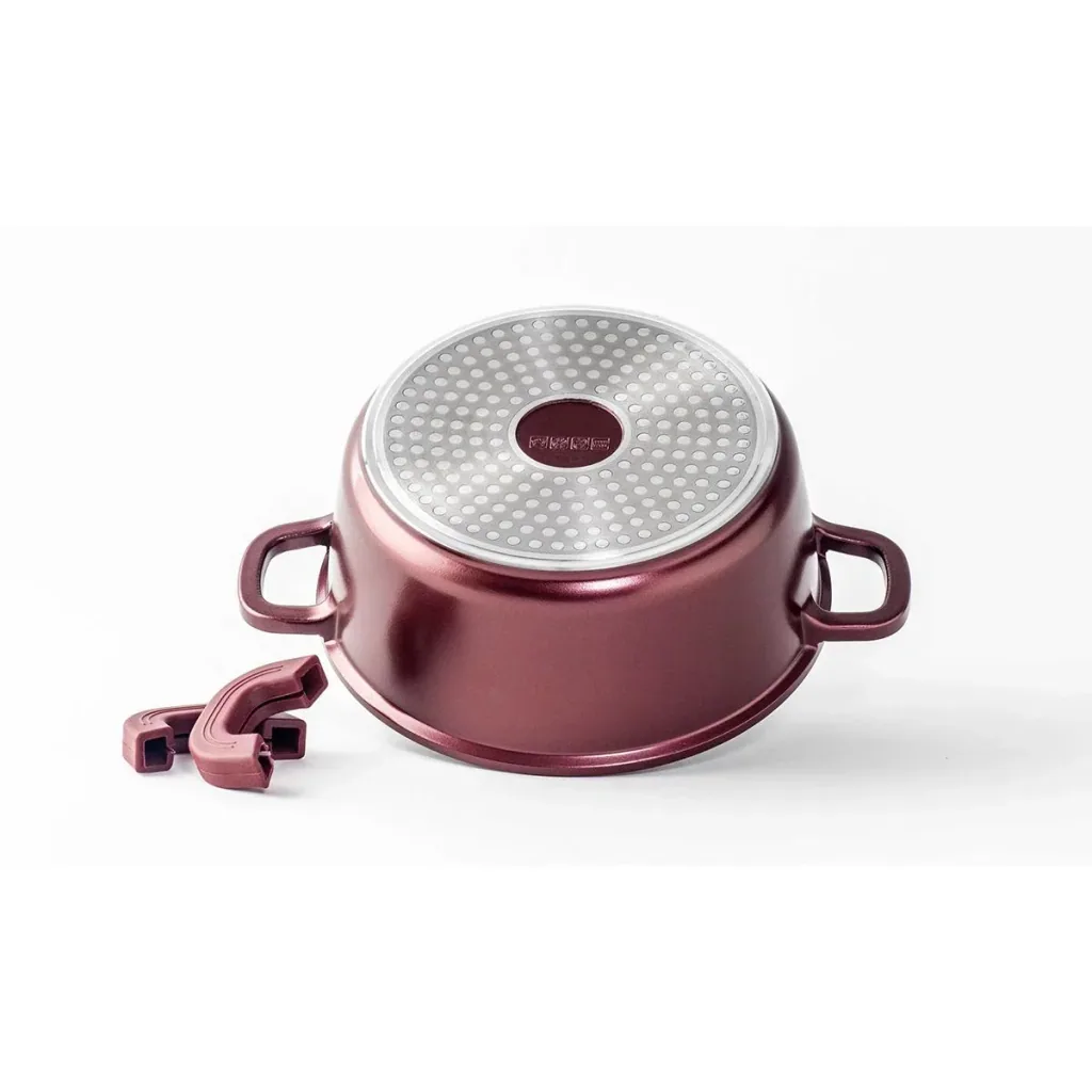 Roasting pan/cabinet - with lid - 28 cm - Burgundy
