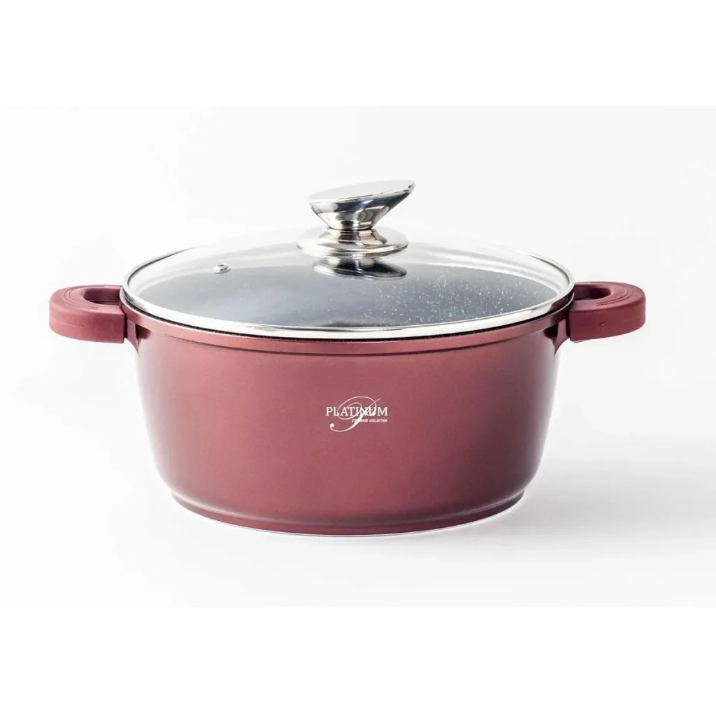 Roasting pan/cabinet - with lid - 28 cm - Burgundy