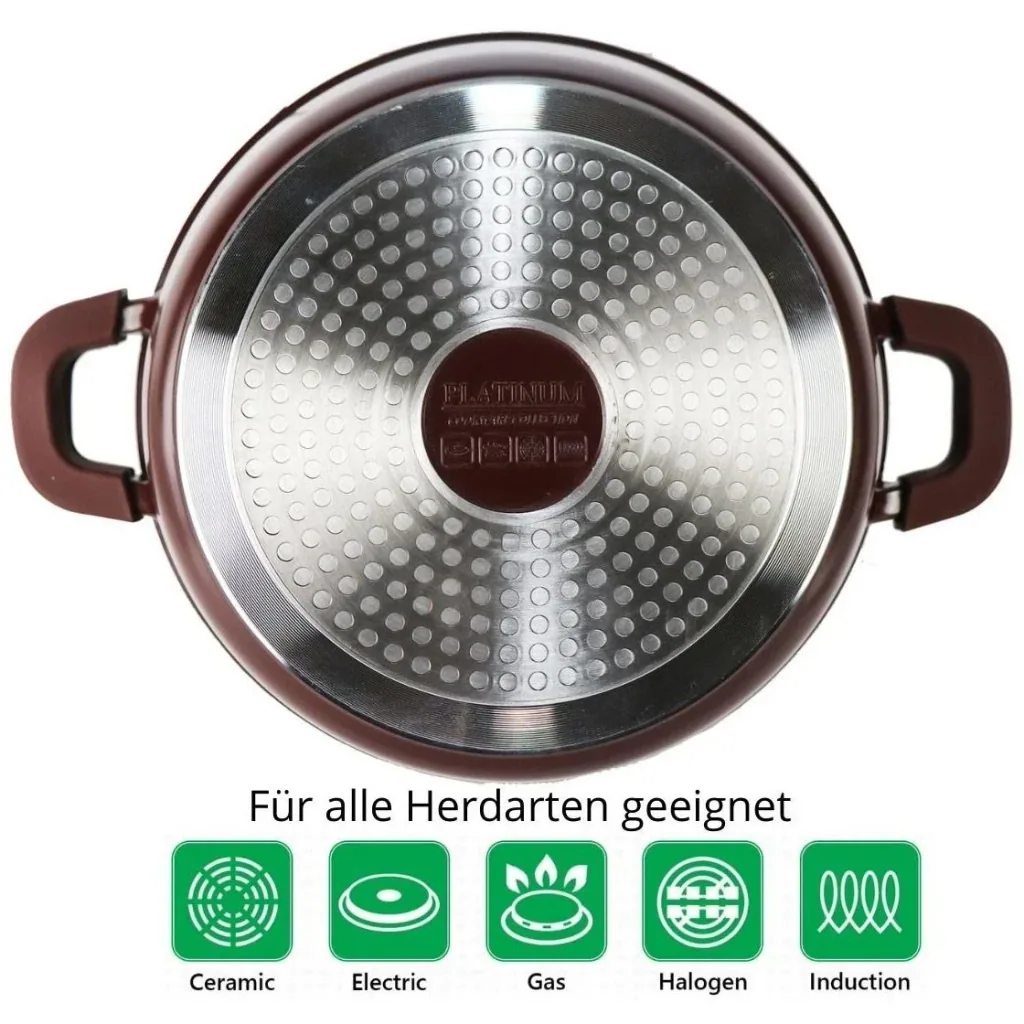 Roasting pan/cabinet - with lid - 28 cm - Burgundy