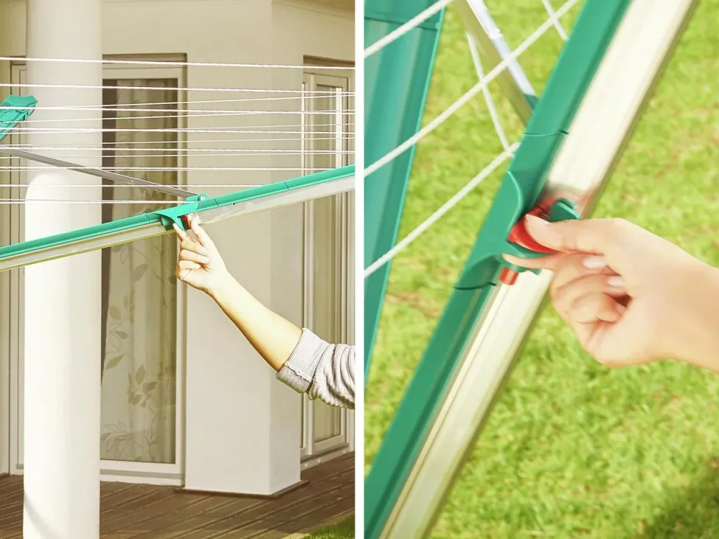 Clothes dryer "Linomatic 500 deluxe Cover", with cover and ground socket, 50 meter line length