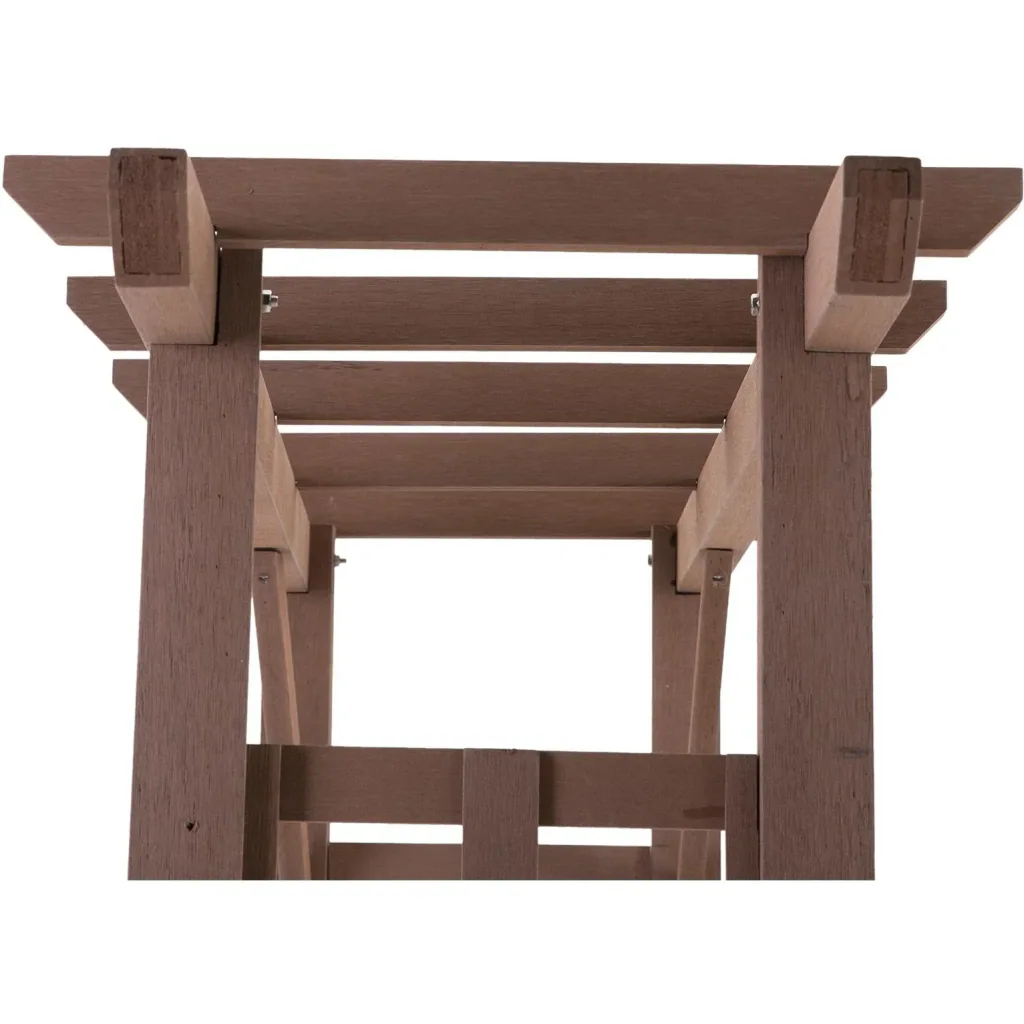 Archway trellis planting arch climbing aid rose arch garden arbor roof artificial wood WPC brown 150 x 50 x 200 cm