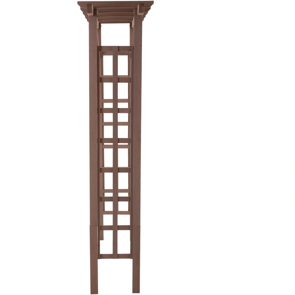 Archway trellis planting arch climbing aid rose arch garden arbor roof artificial wood WPC brown 150 x 50 x 200 cm