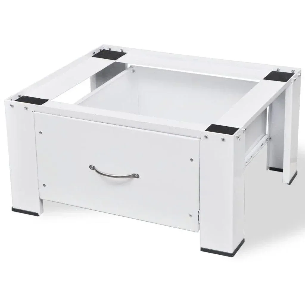 Stand column for washing machine with drawer white