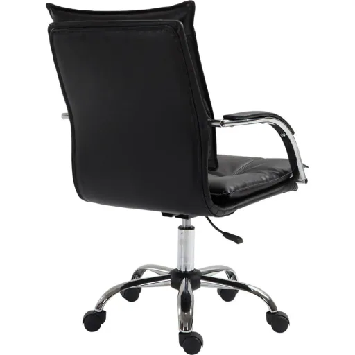 Office chair swivel chair height adjustable rollable ergonomic PU black 64 x 57 x (91 101) cm