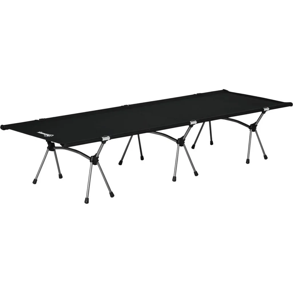 Campingbett bis 150kg schwarz 190 x 65 x 38 cm