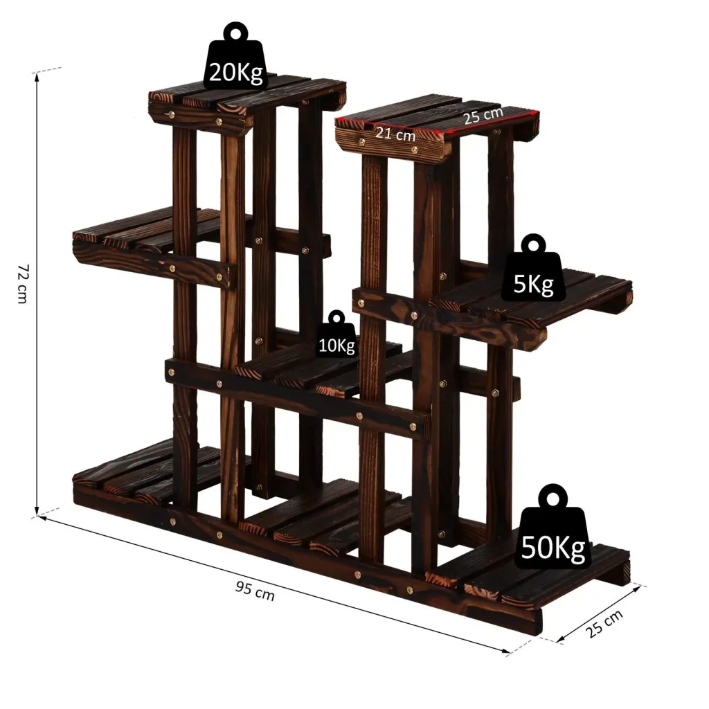 Four-tiered flower shelf