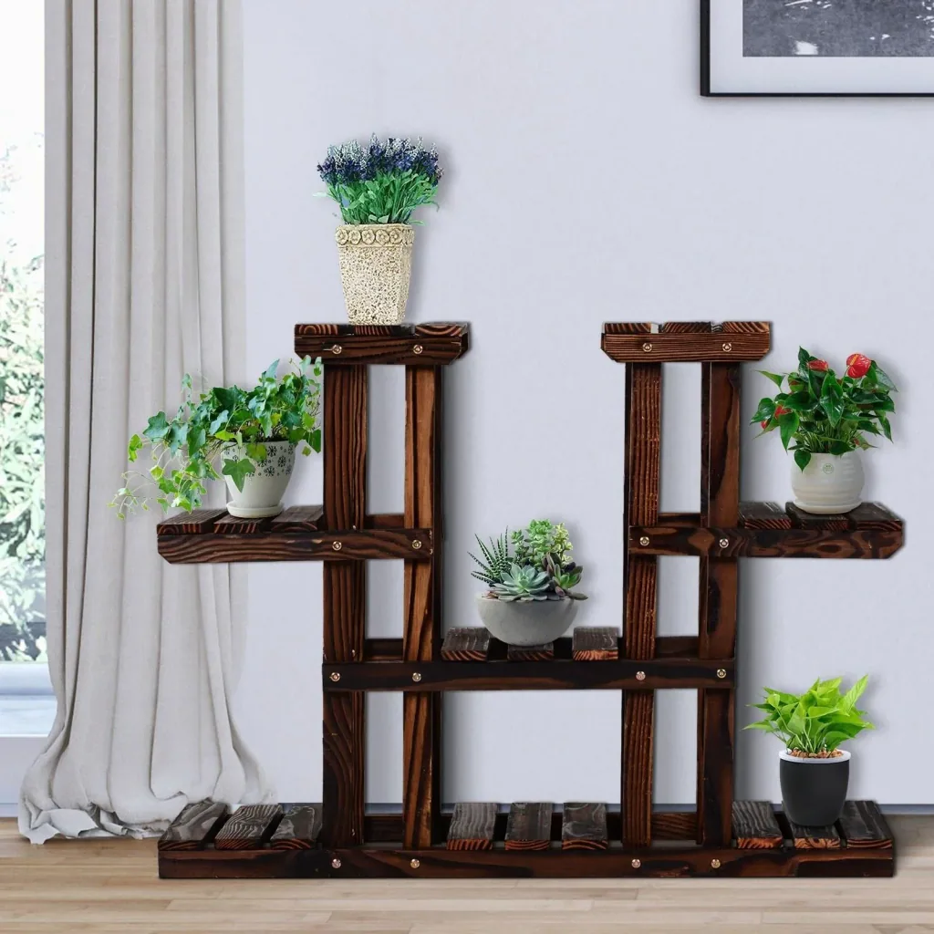 Four-tiered flower shelf