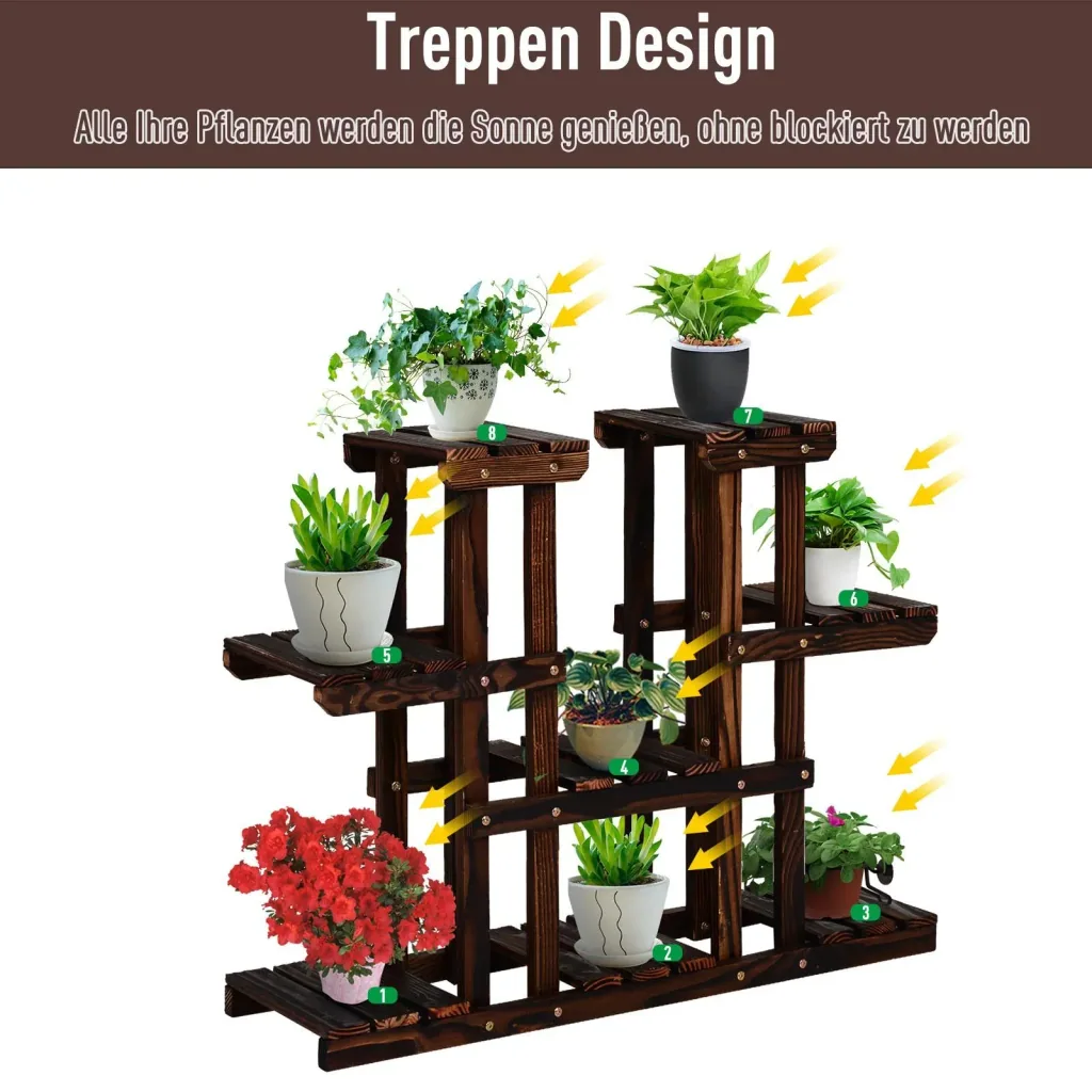 Four-tiered flower shelf