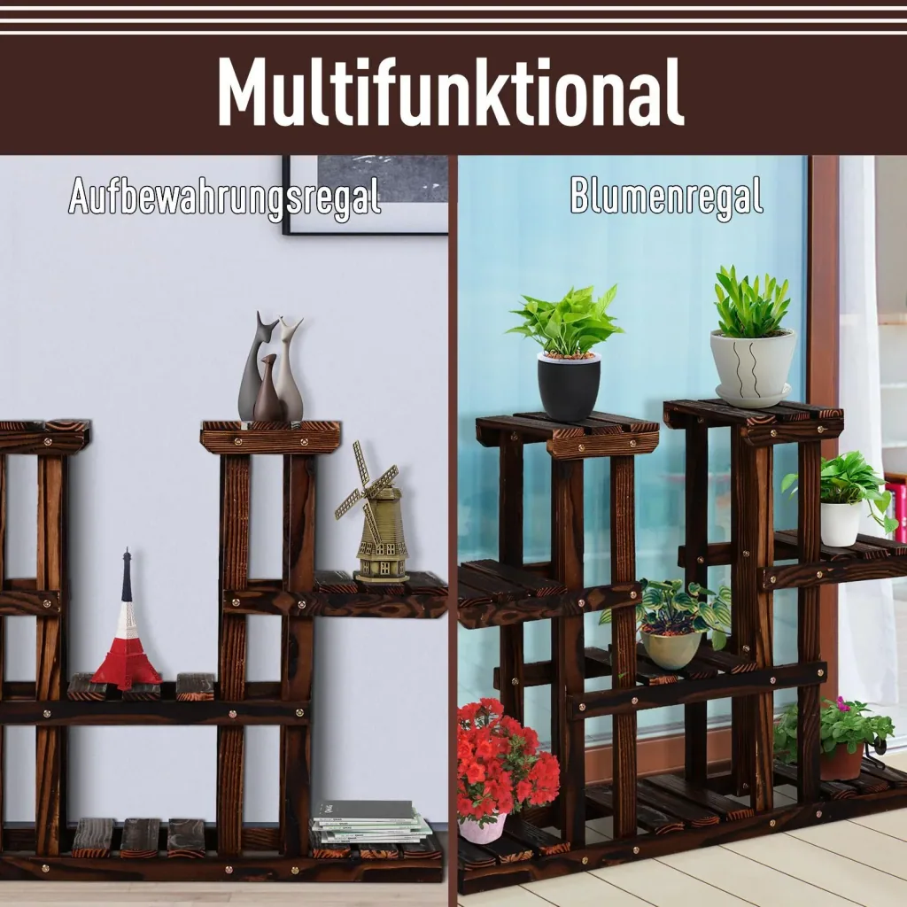 Four-tiered flower shelf