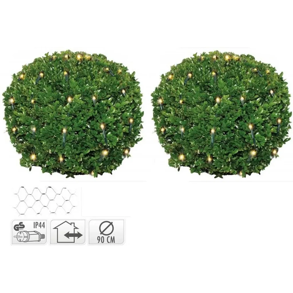 Boxwood ball net SET of 2 - 100 LED warm white Ø 90cm - shrub