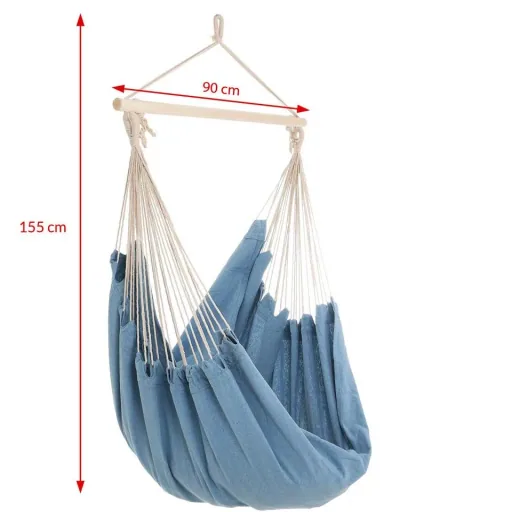 Hanging chair light blue 185x130x155cm