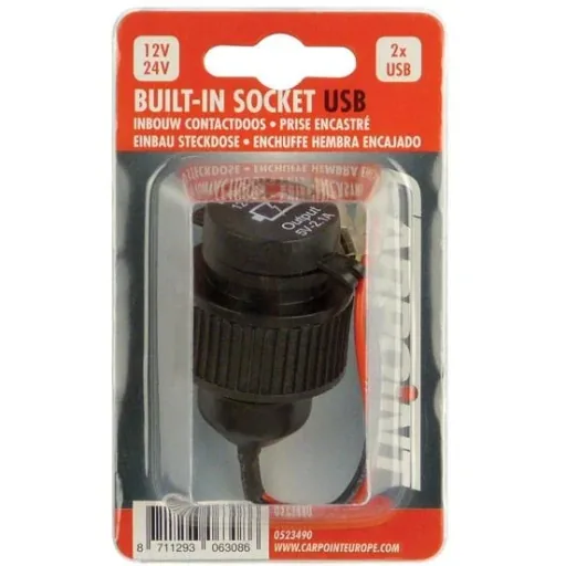 Built-in socket 2x USB 2.1A 12V