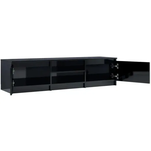 TV cabinet 140x40x35.5 cm chipboard high-gloss black