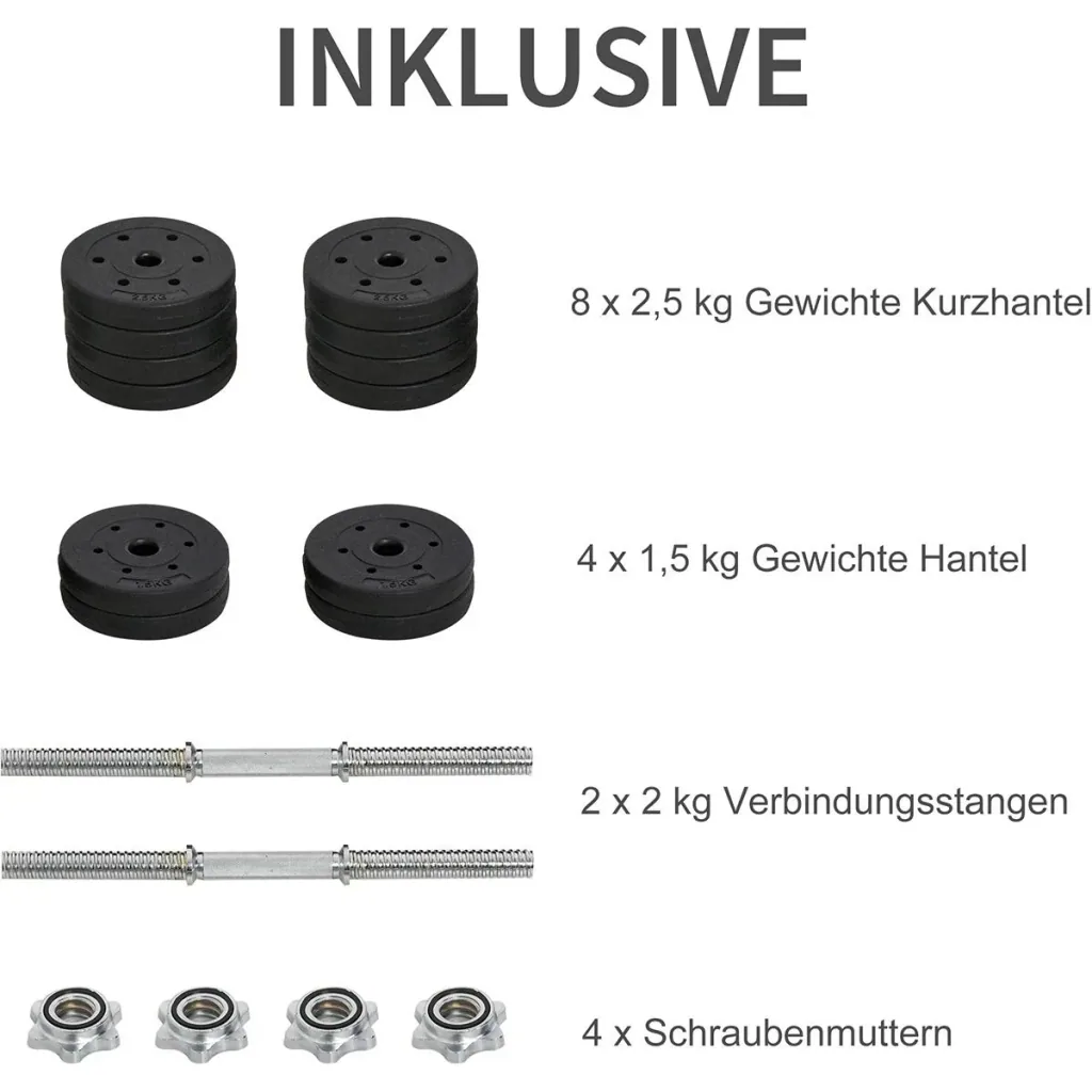 Dumbbell set 30 kg black