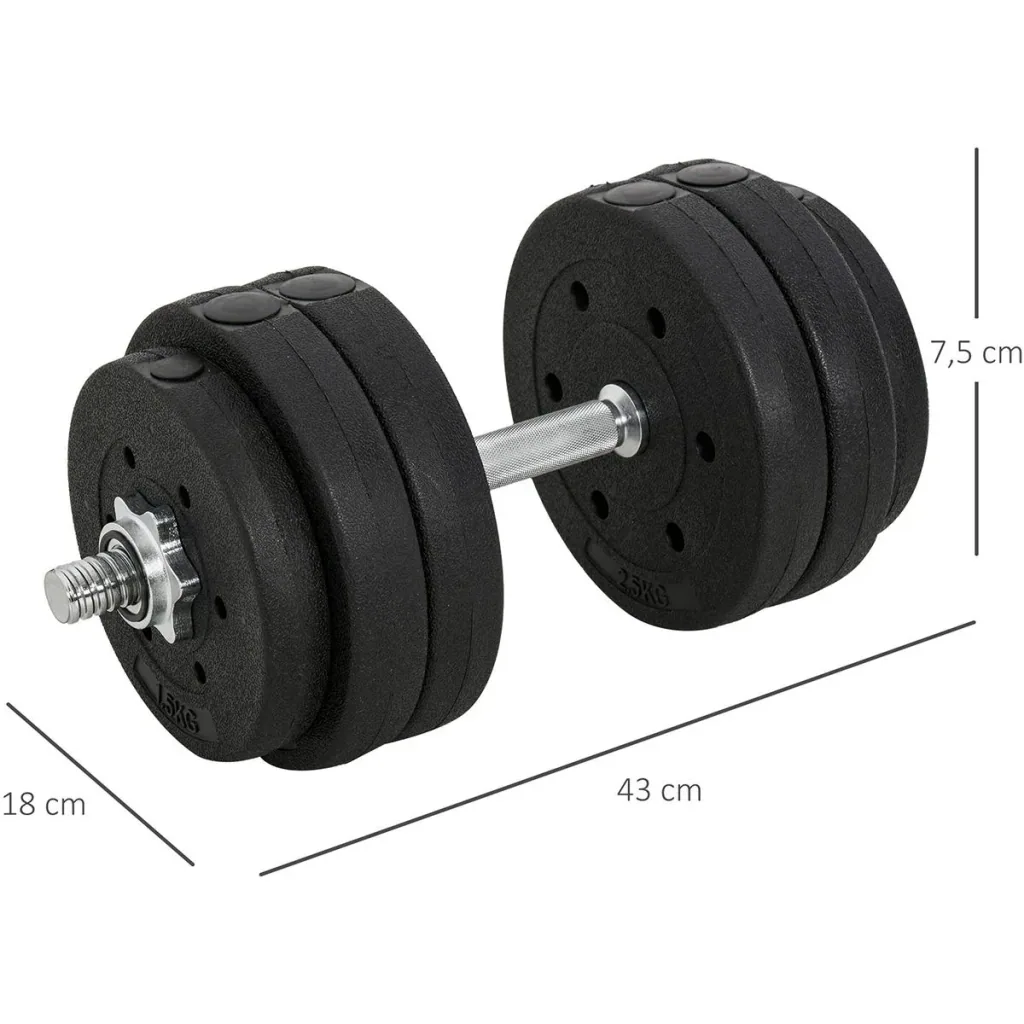 Dumbbell set 30 kg black