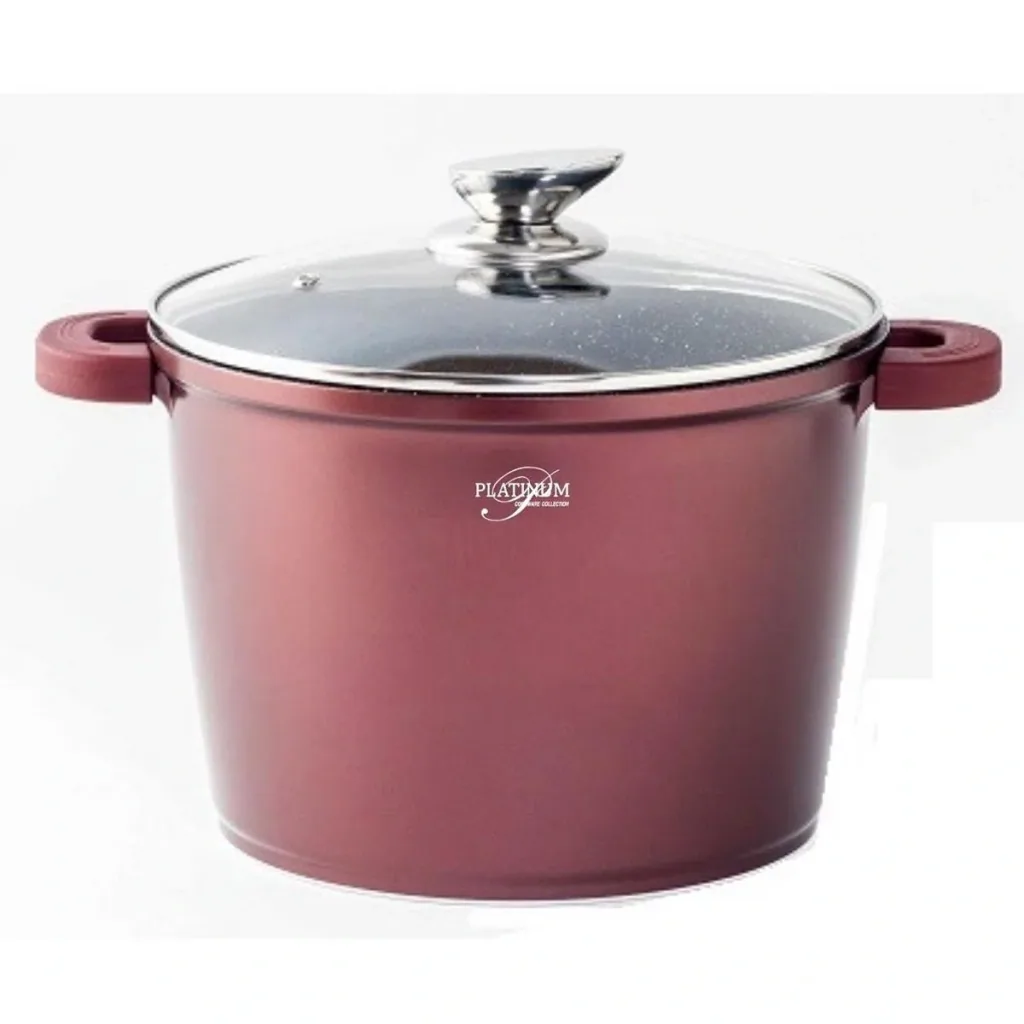 Platinum stew pan - non-stick coating - 24 cm - Burgundy
