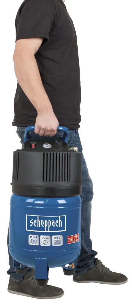 Compressor HC24 V - 24 L - 10 bar - 230 Volt, including 5-piece pneumatic tool set