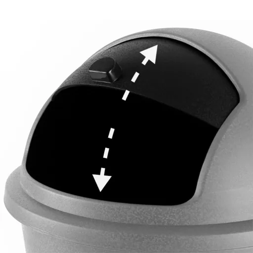 Waste bin grey plastic 50L