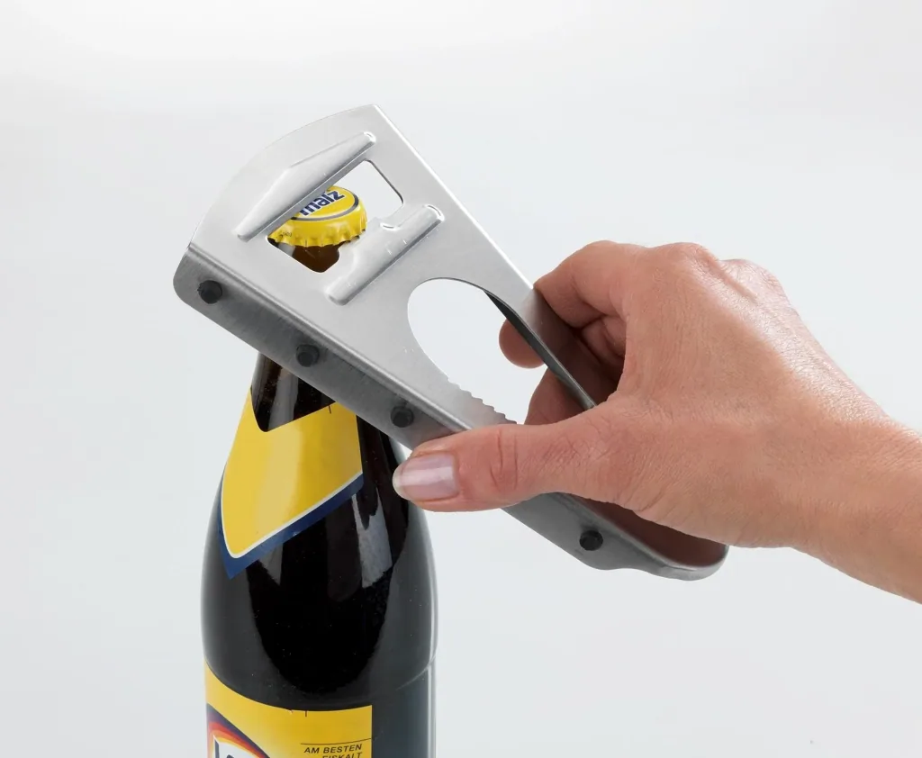6-in-1 multi-opener made of stainless steel