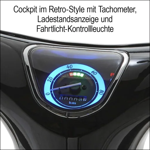E-scooter "Turin" 45 km/h including 32 Ah lithium battery black/white