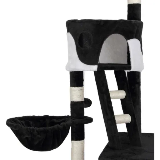 Cat tree, ceiling height 240 - 260 cm, black and white