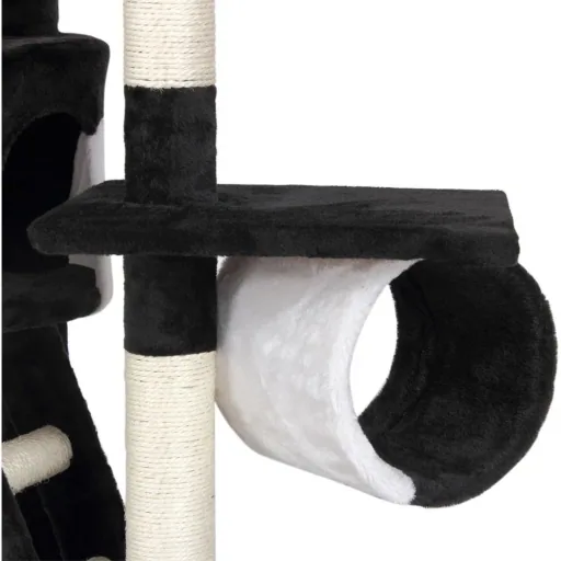 Cat tree, ceiling height 240 - 260 cm, black and white