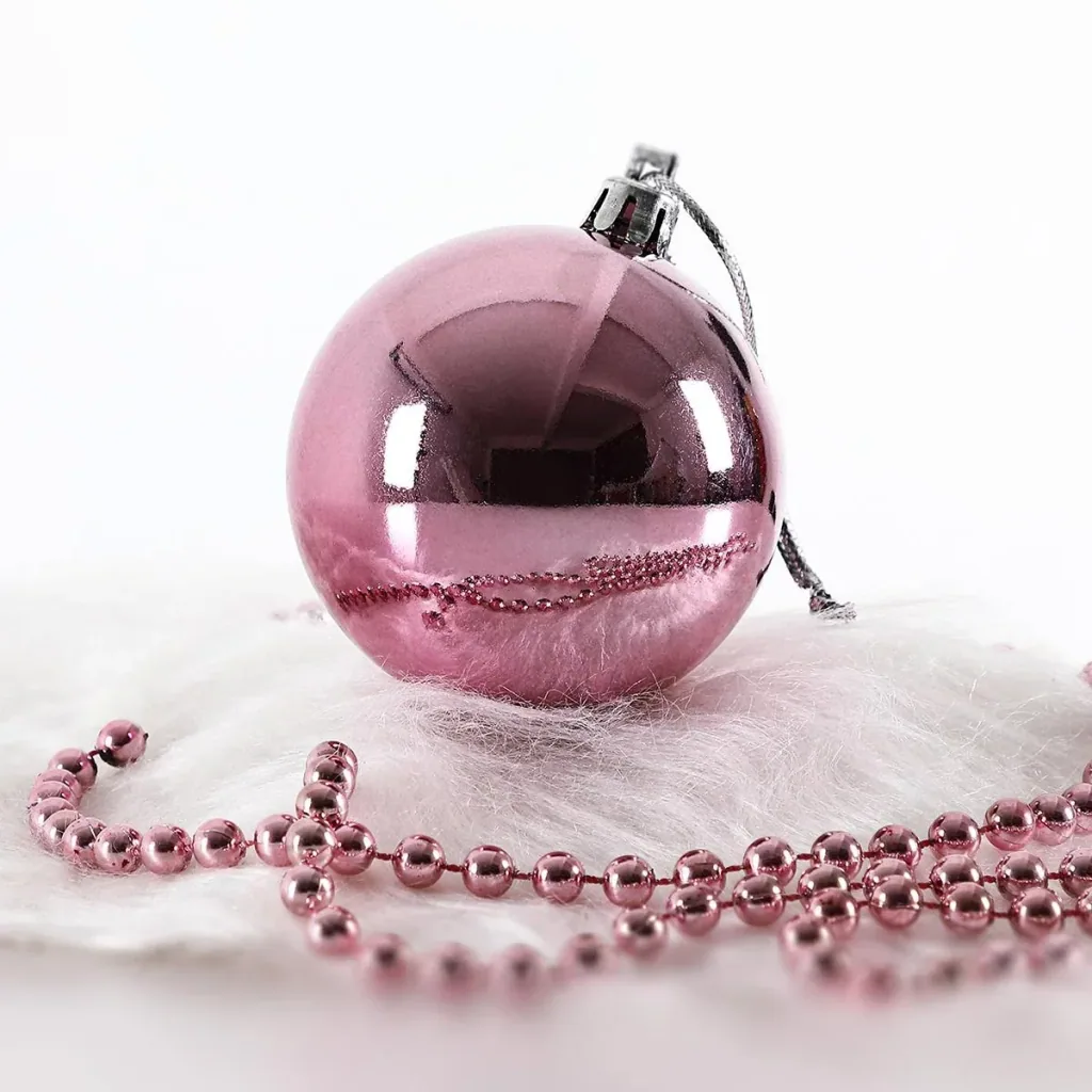 Christmas balls - Christmas tree decorations - pink 77 pieces