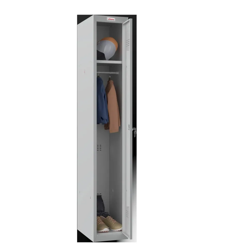 Locker PL Series - 1 door with key lock, 300 mm deep, grey