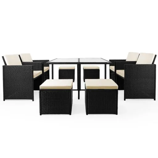 Garden set - 21-piece lounge set: chairs, table, cushions, stool