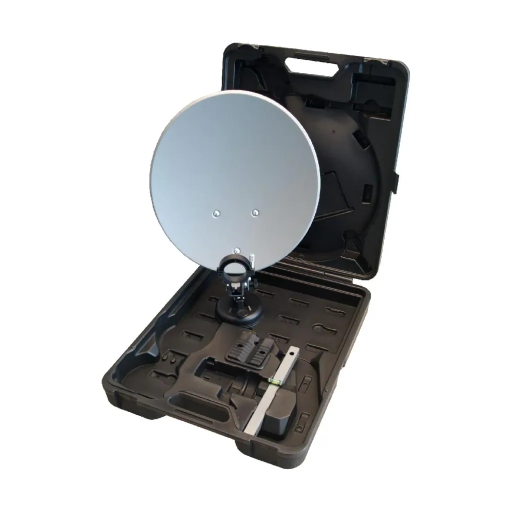 SAT Camping Set with Rec. DSR4100plus in case, suction cup and mast mount