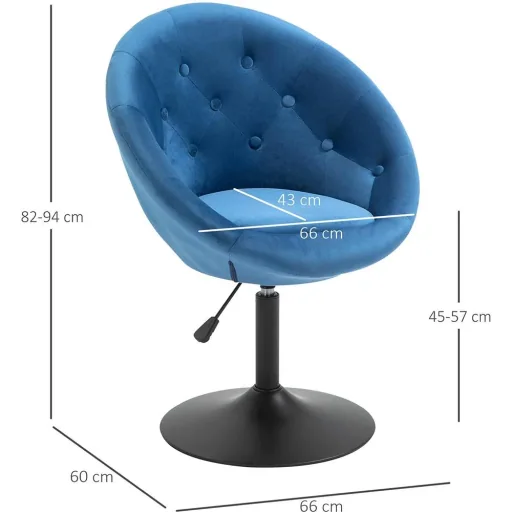 Loungesessel im Velvet Look Blau