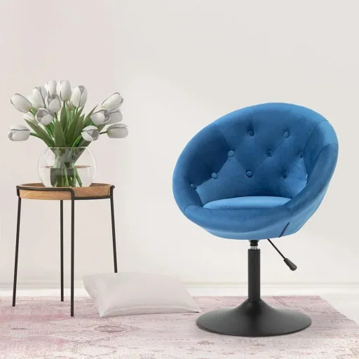 Loungesessel im Velvet Look Blau