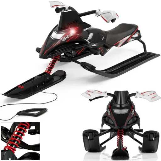 Steering sled with 2 foot brakes and pull cord max. 60 kg