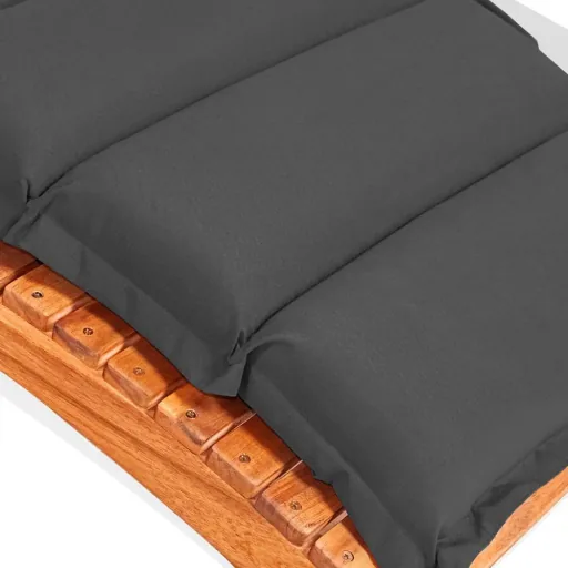 Garden cushion for deck chair - with removable cushion - anthracite - 183x56x7cm