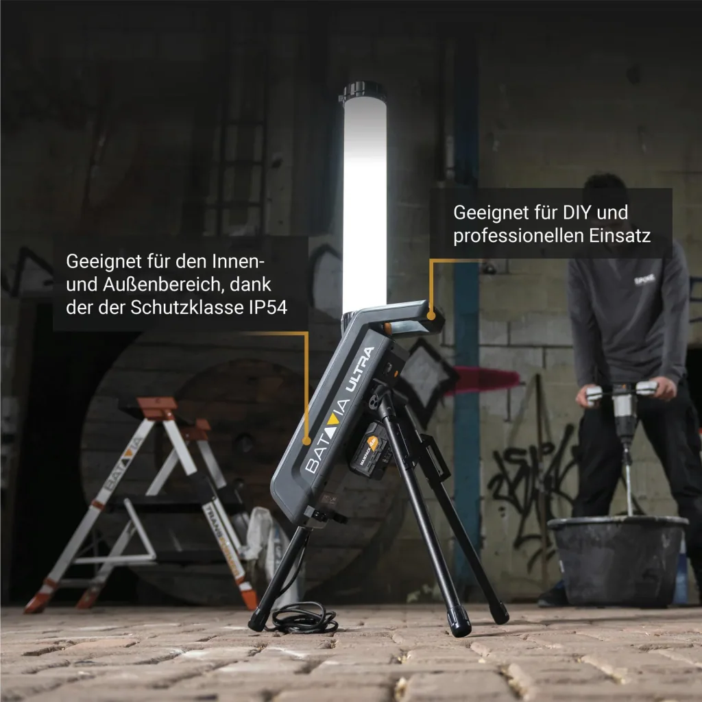 Maxxpack 18V hybride LED-werklamp 360° met statief (zonder accu en lader)