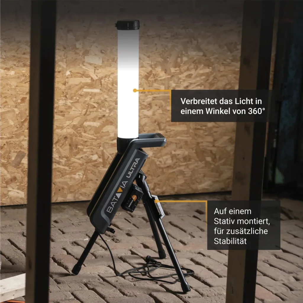 Maxxpack 18V hybride LED-werklamp 360° met statief (zonder accu en lader)