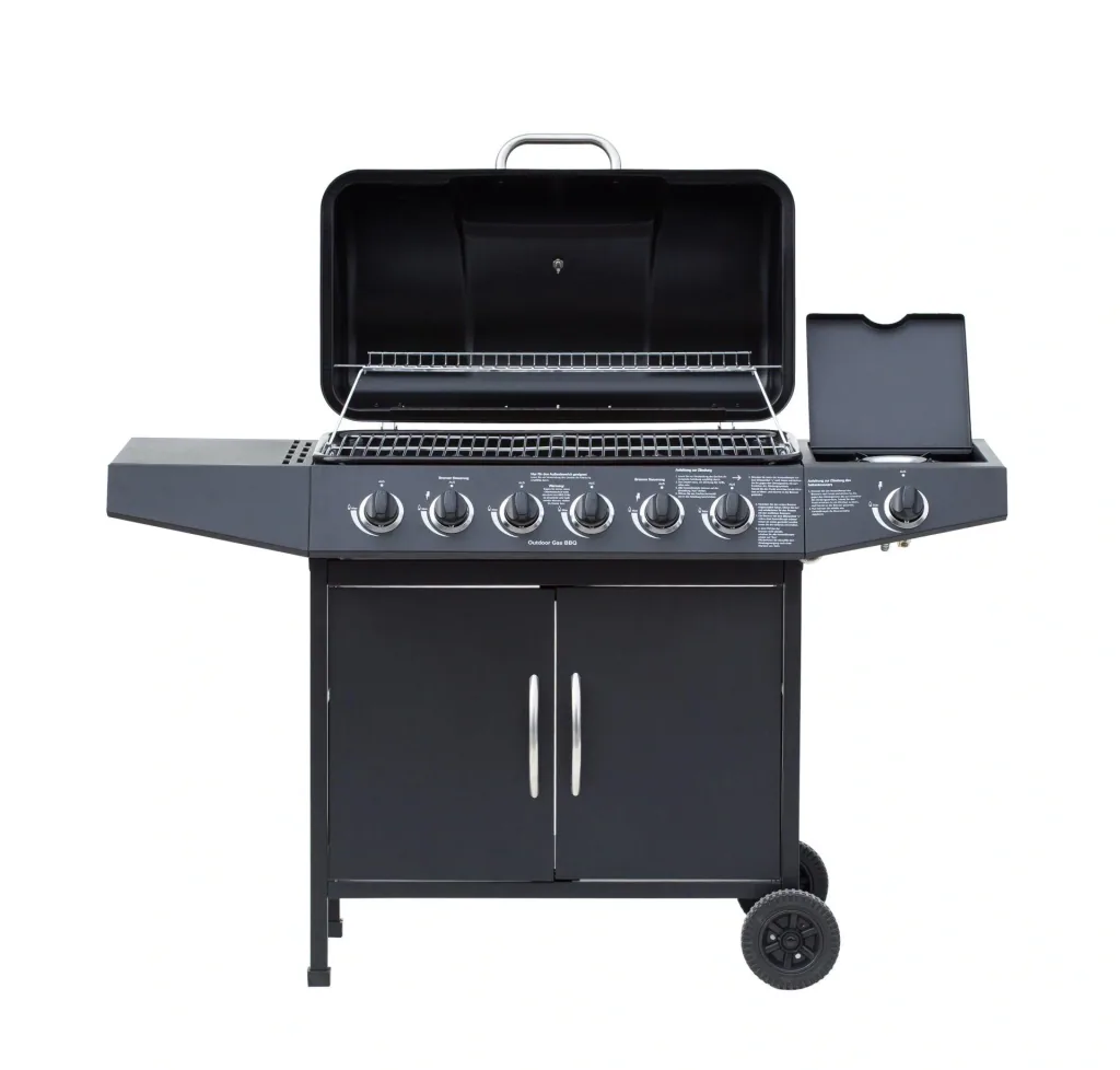 Gas grill "Dayton" 6 main burners + 1 side burner, black