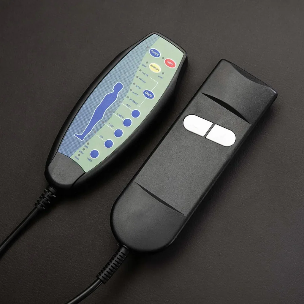 Massage chair with heat function and stand-up aid