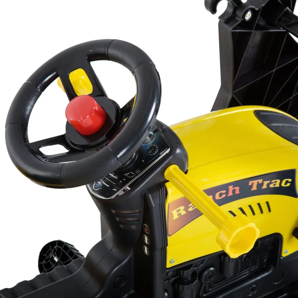 Pedal car tractor with front loader and trailer from 3 years black+yellow